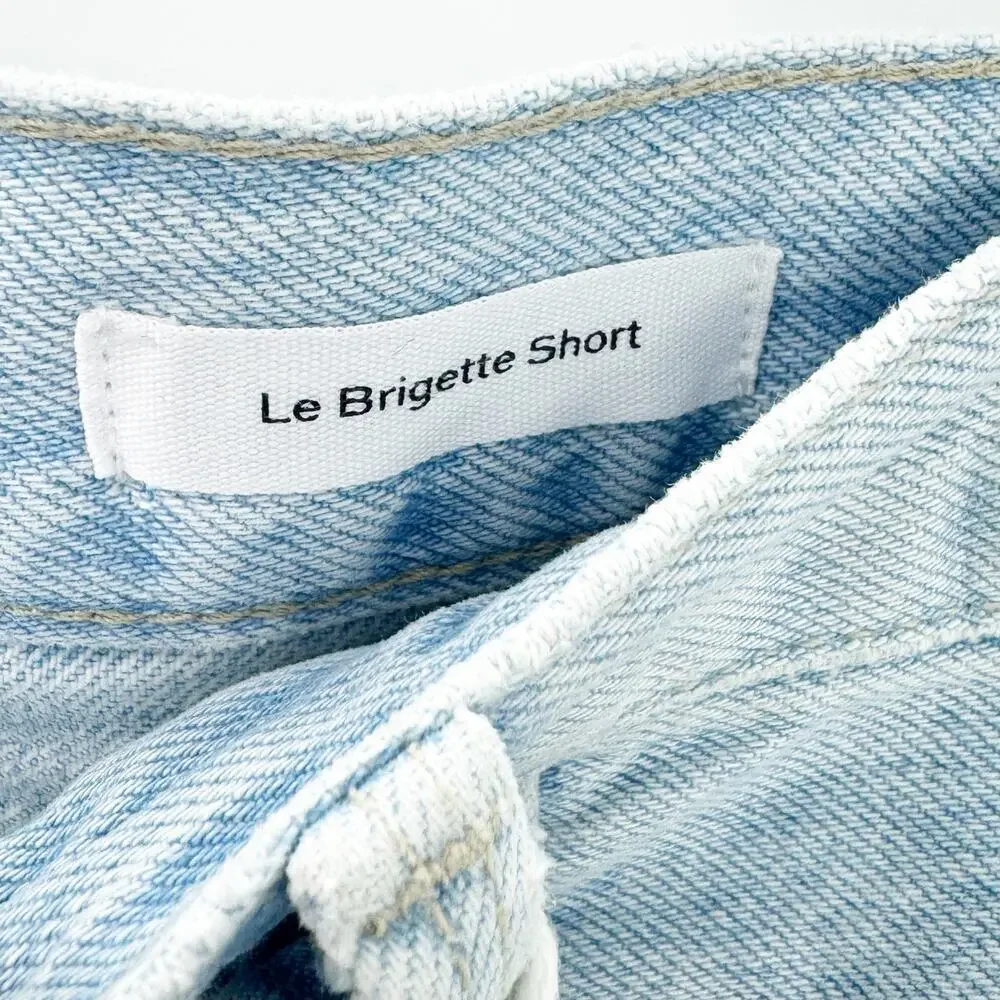 Frame Women's Le Brigette Denim High Rise Mini Short in Soap Size 34 NWT
